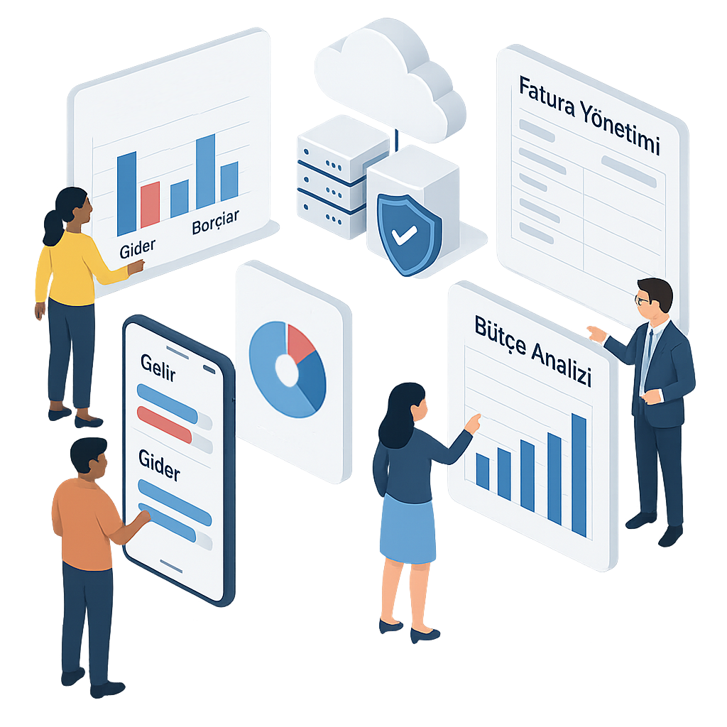 Finansal takip uygulaması illüstrasyonu